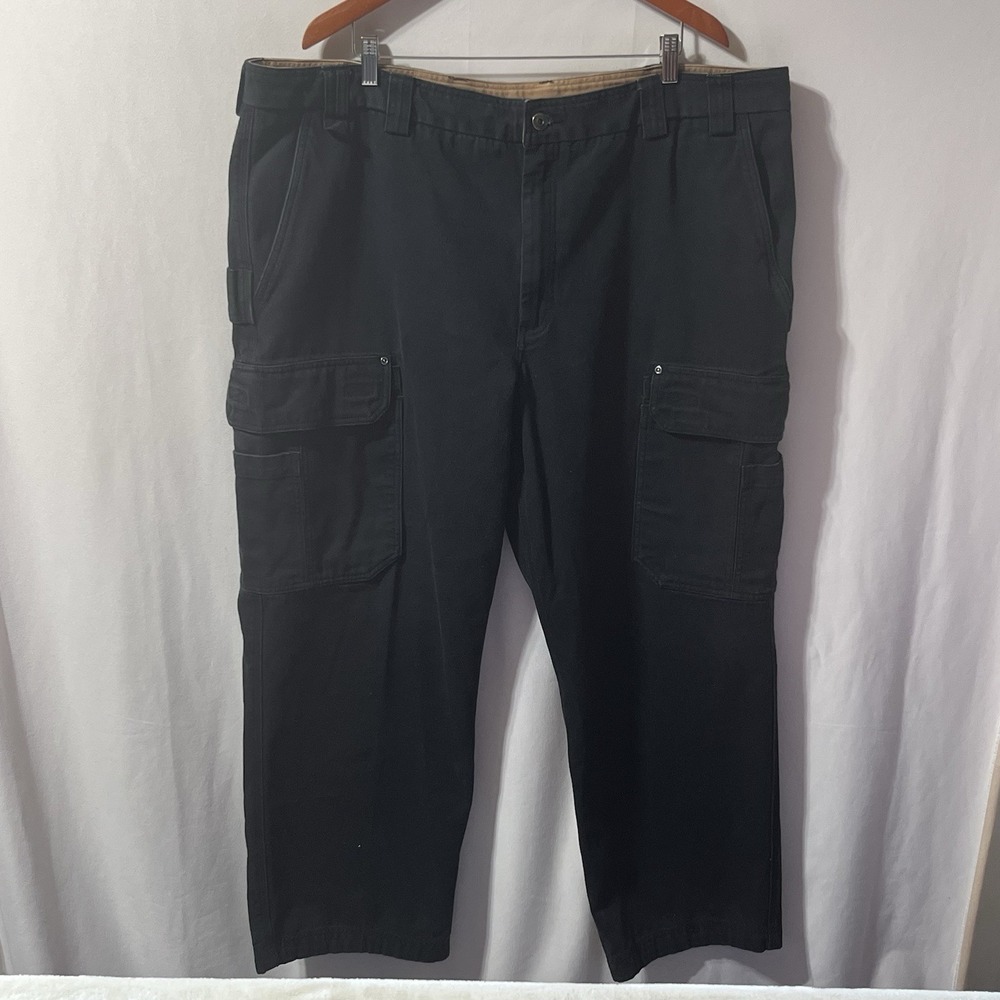 Duluth Trading Co Cargo Pants Mens 34x34 Black Fire Hose Cotton Workwear Utility - Picture 2 of 16